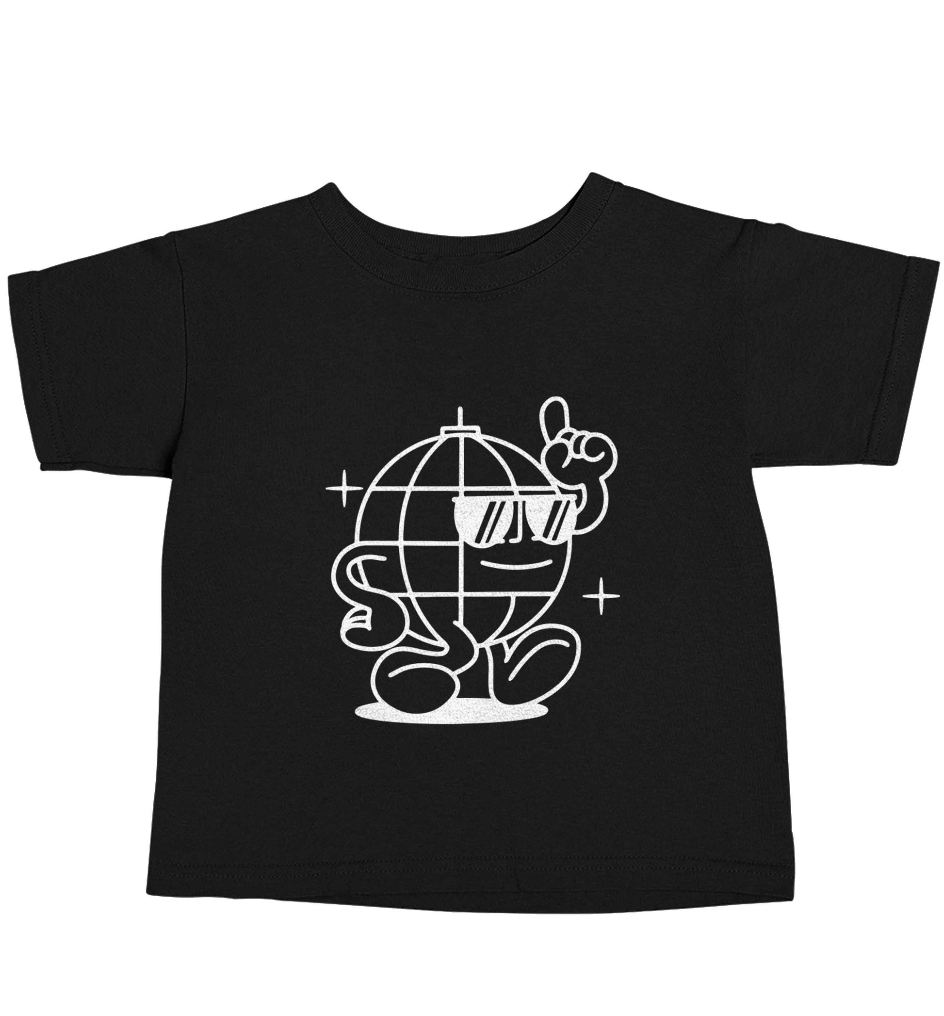 Disco ball Black baby toddler Tshirt 2 years