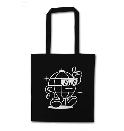 Disco ball black tote bag
