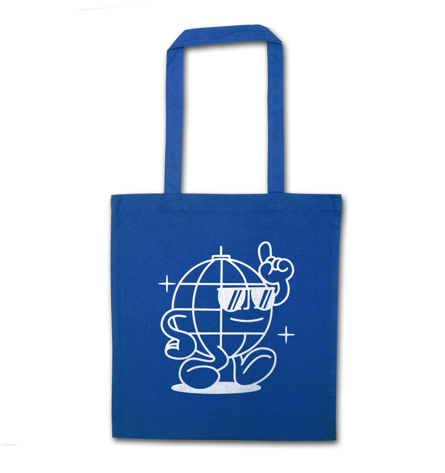Disco ball blue tote bag