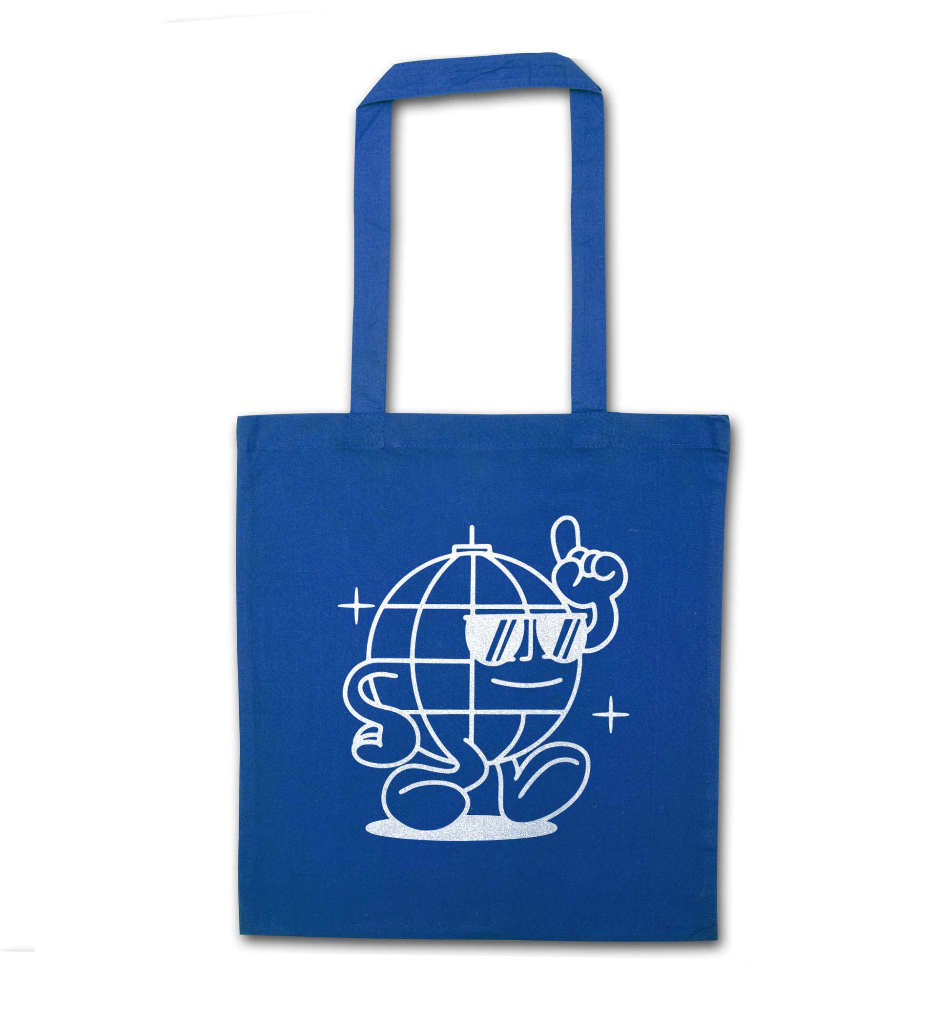 Disco ball blue tote bag