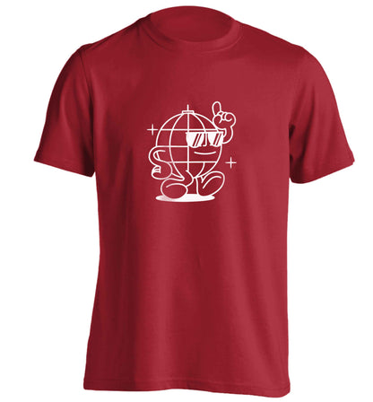 Disco ball adults unisex red Tshirt 2XL