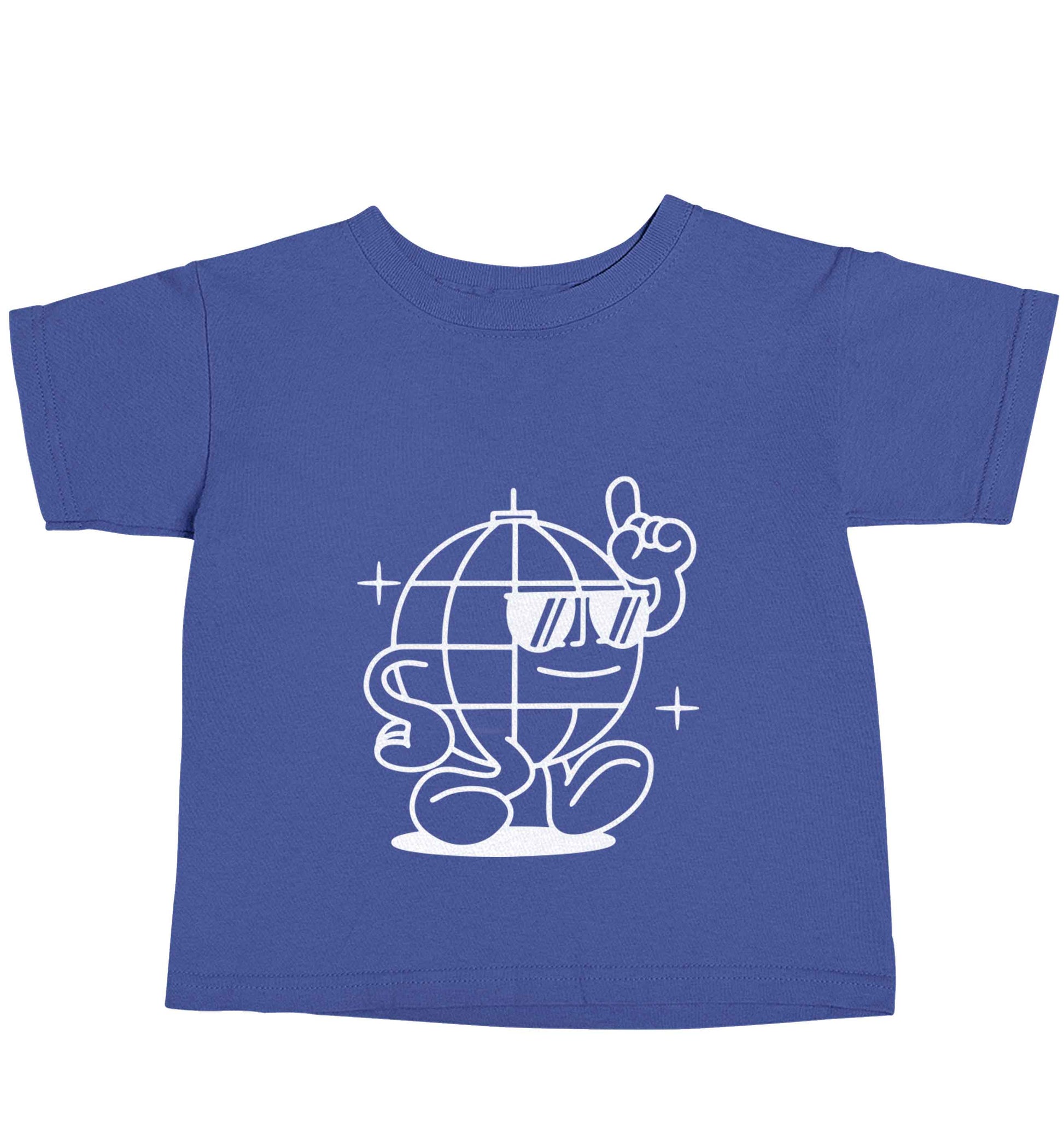 Disco ball blue baby toddler Tshirt 2 Years