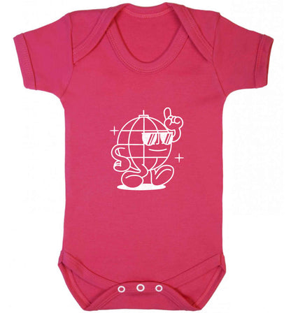 Disco ball baby vest dark pink 18-24 months