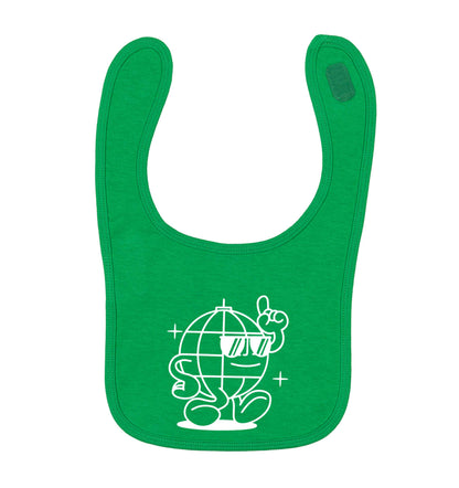 Disco ball green baby bib