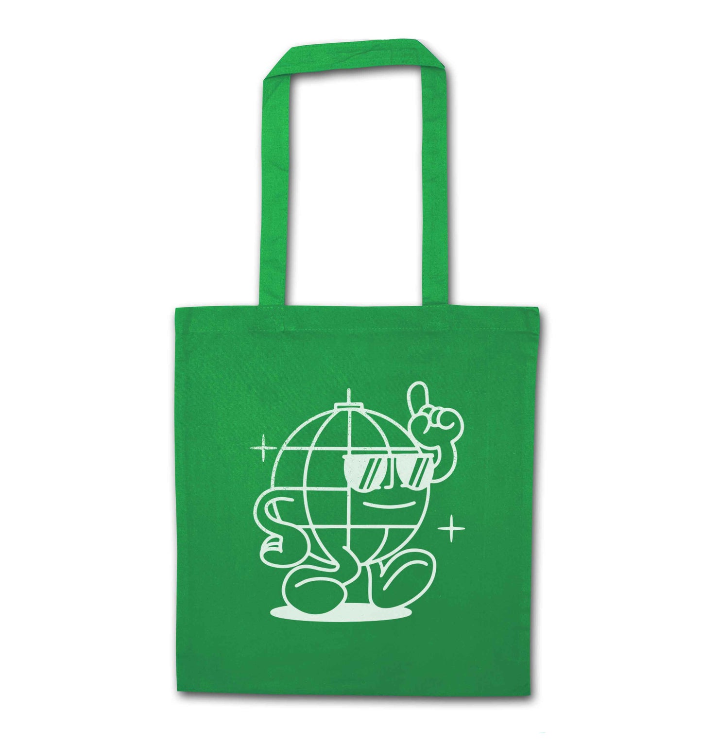 Disco ball green tote bag