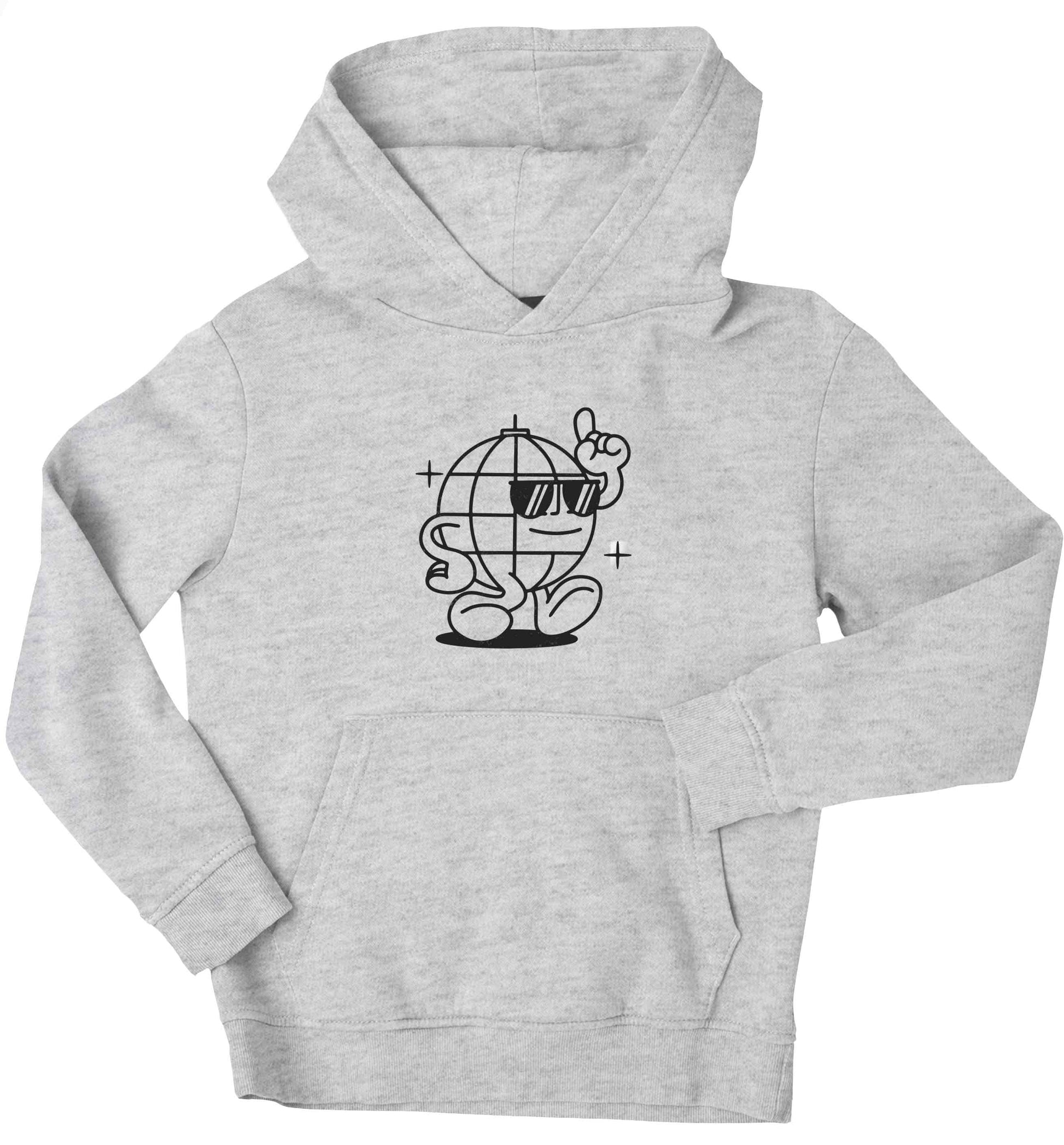 Disco ball children's grey hoodie 12-13 Years