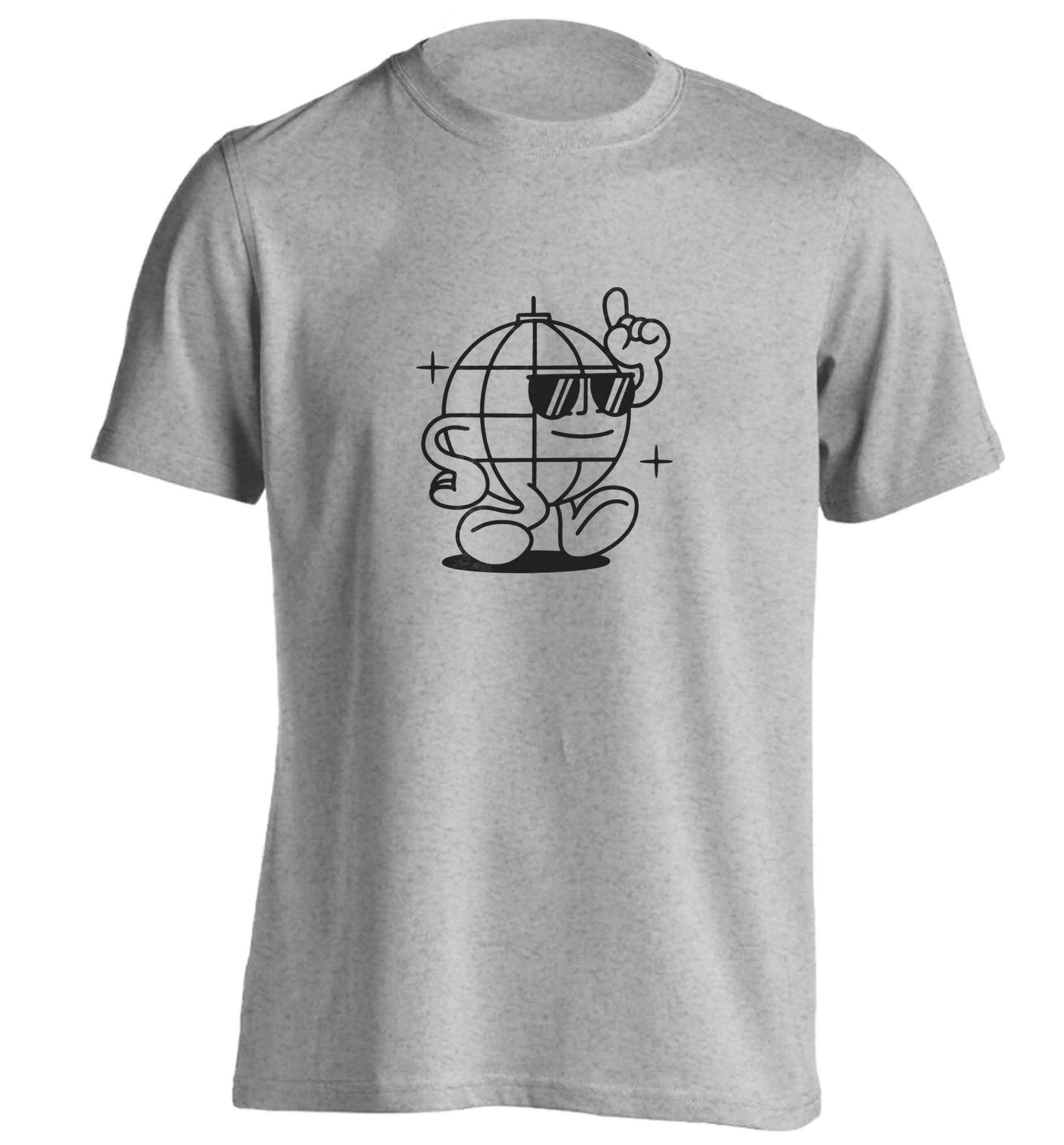 Disco ball adults unisex grey Tshirt 2XL
