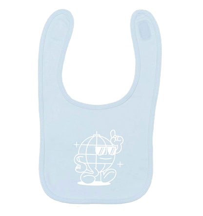 Disco ball pale blue baby bib