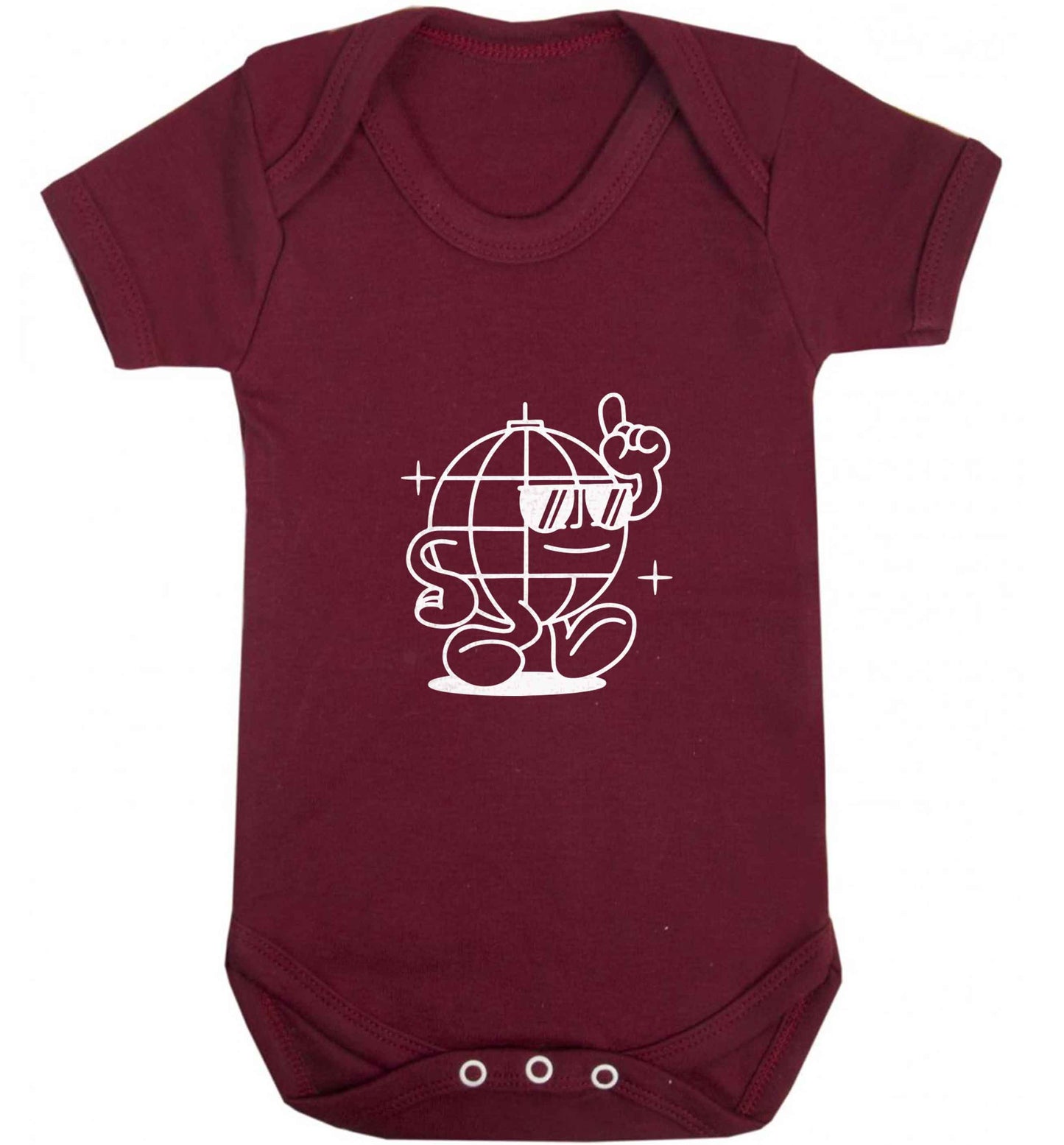 Disco ball baby vest maroon 18-24 months