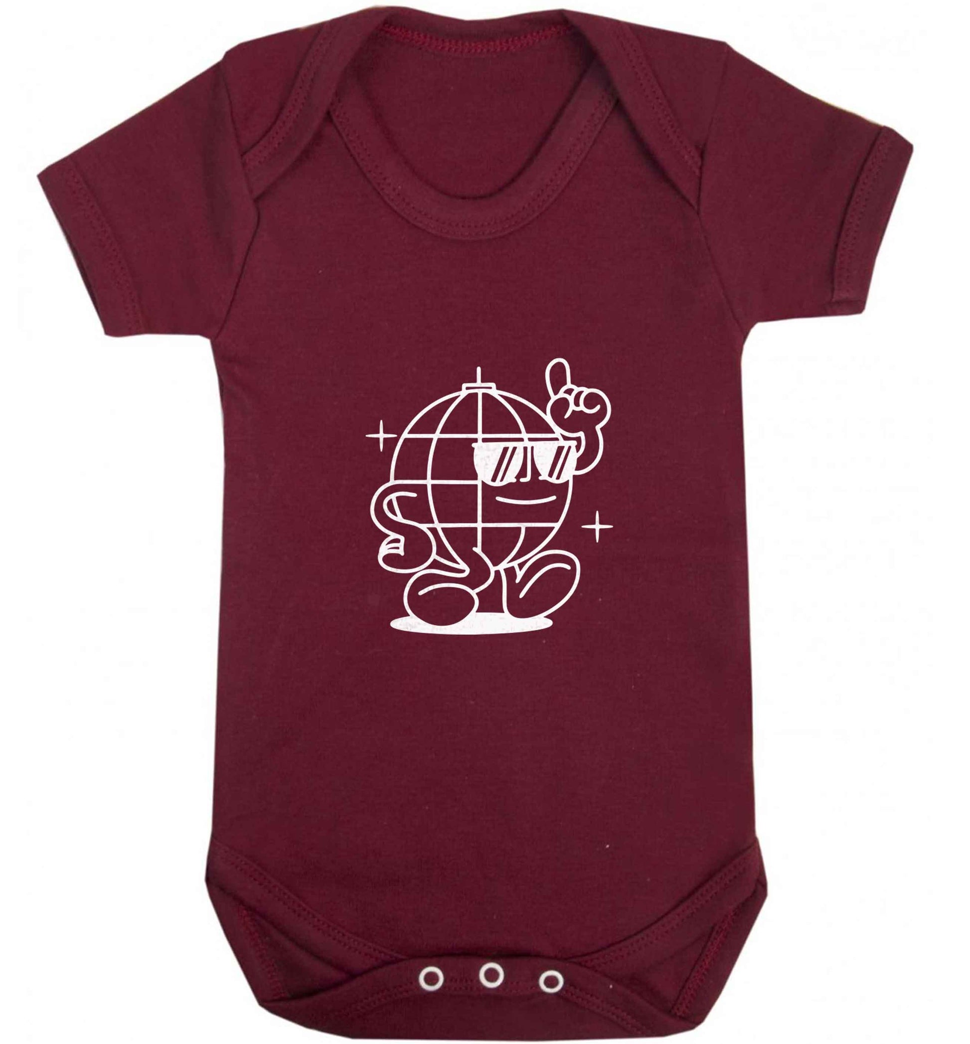 Disco ball baby vest maroon 18-24 months