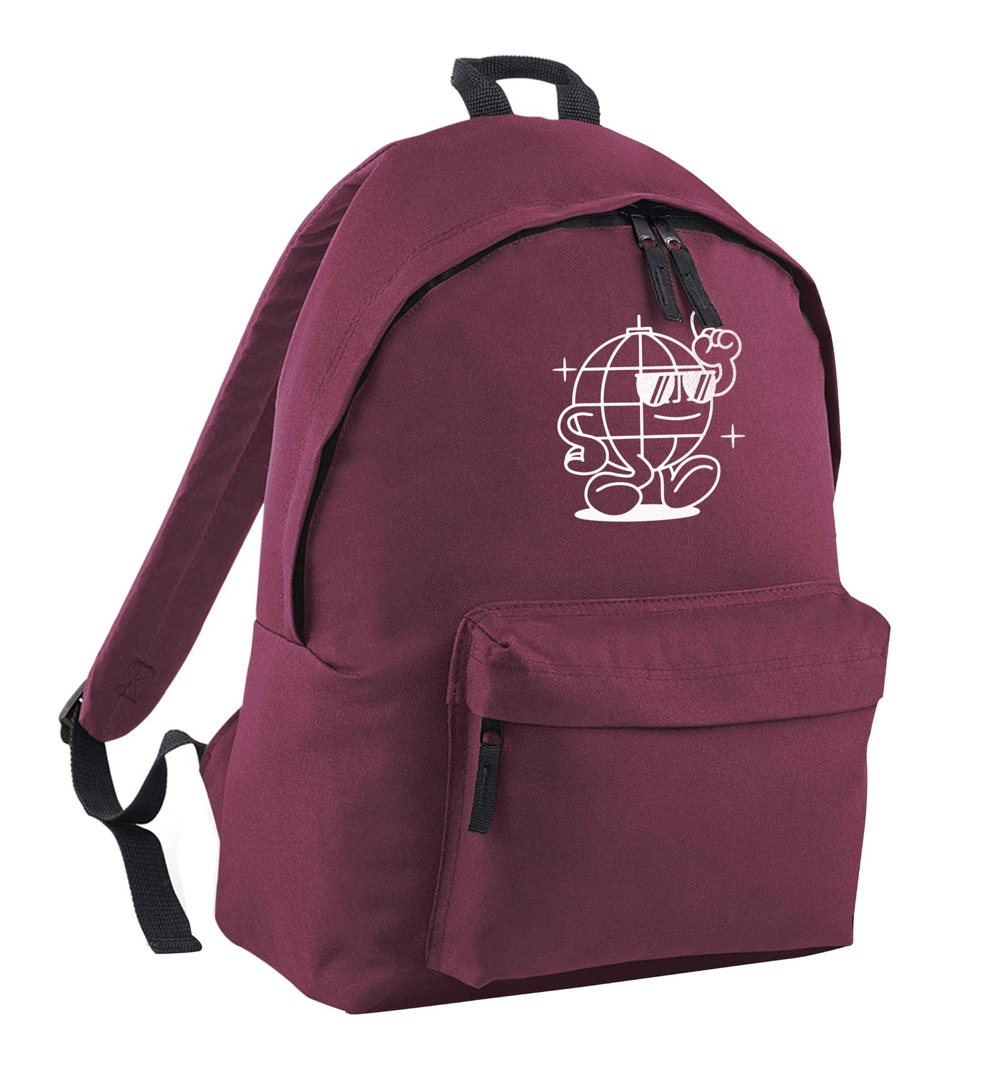 Disco ball maroon children's backpack