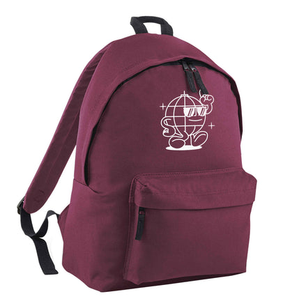 Disco ball maroon children's backpack
