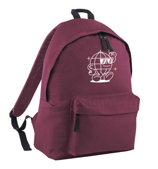 Disco ball maroon children's backpack