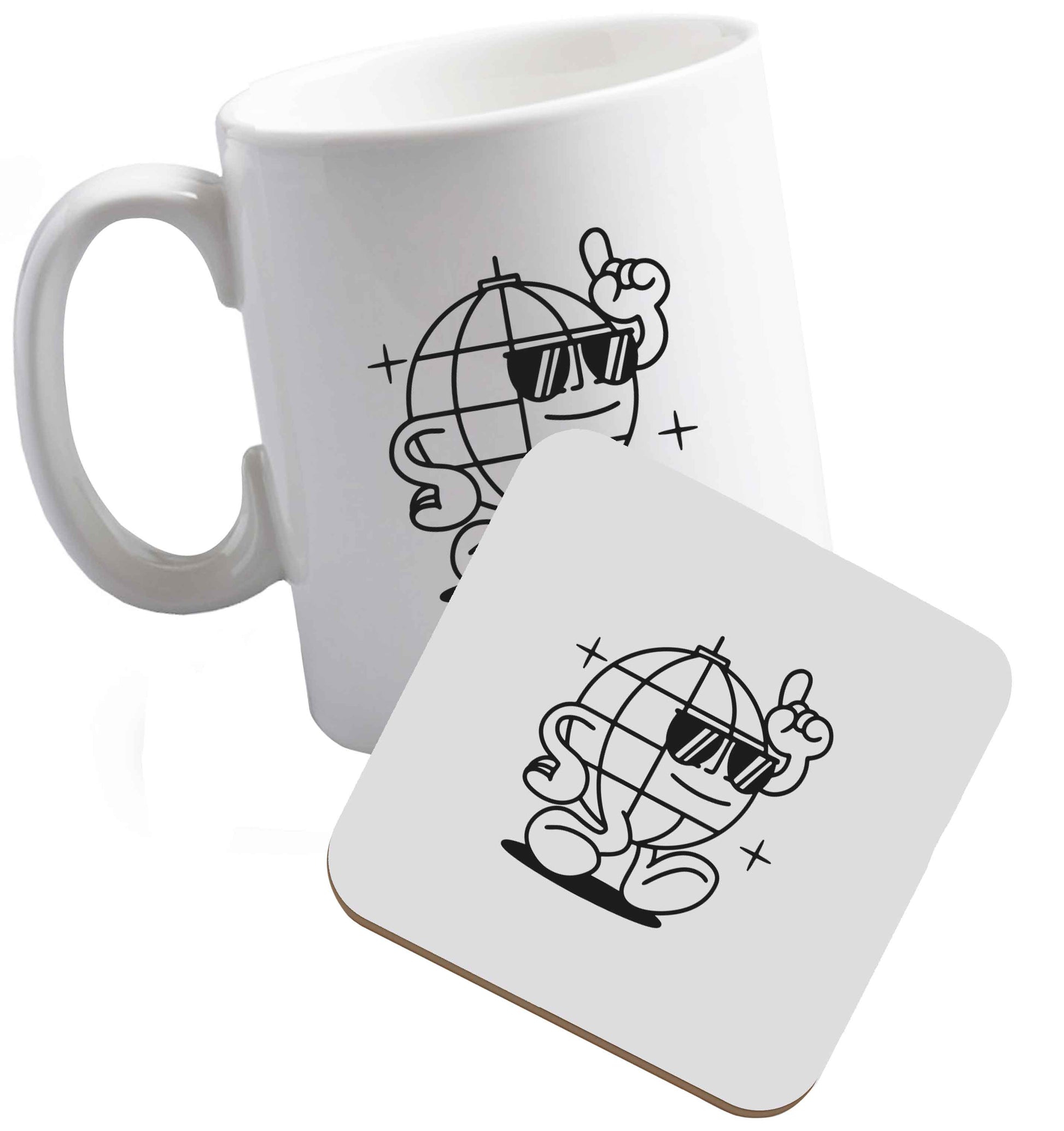 10 oz Tis The Season to Drink Whisky ceramic mug and coaster set right handed