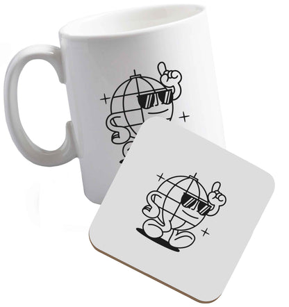 10 oz Tis The Season to Drink Whisky ceramic mug and coaster set right handed