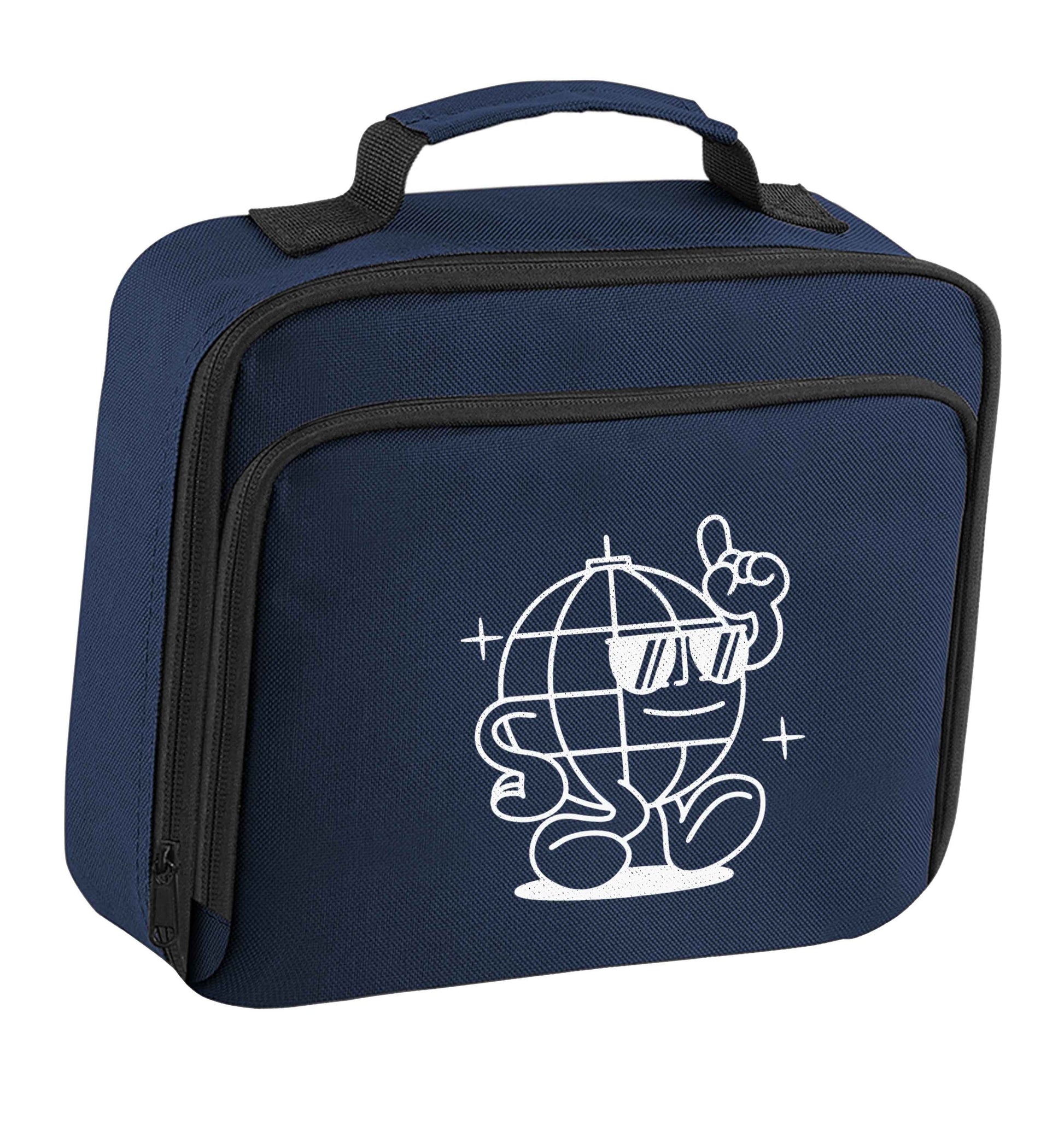 Disco ball insulated navy lunch bag cooler