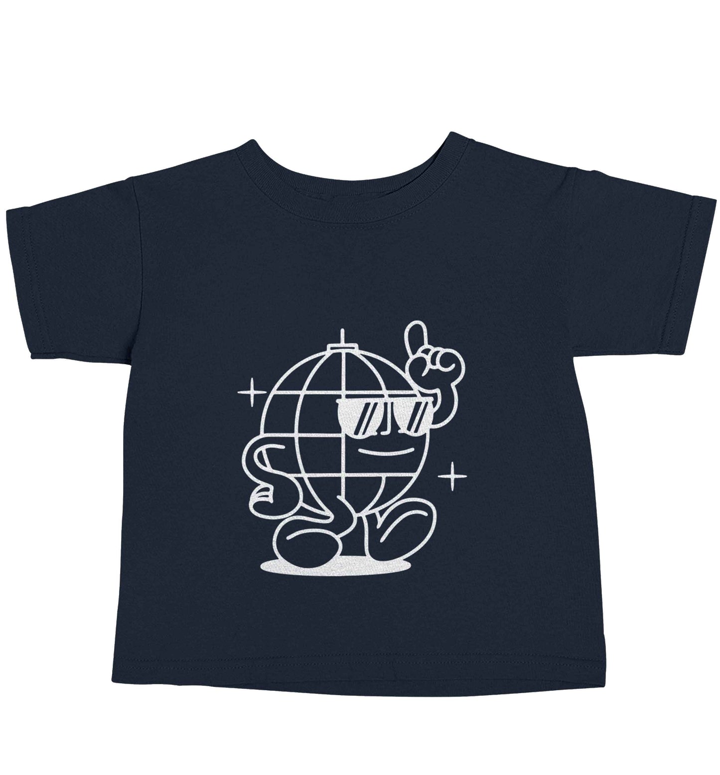Disco ball navy baby toddler Tshirt 2 Years