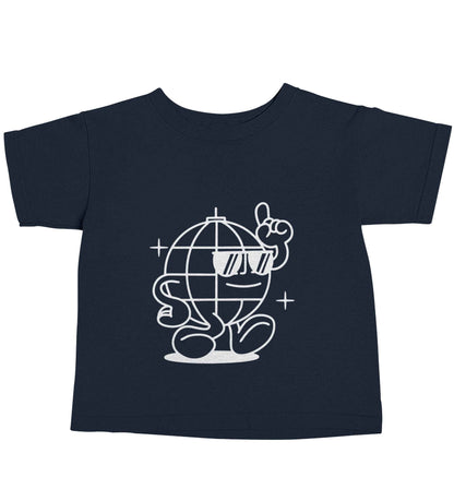 Disco ball navy baby toddler Tshirt 2 Years