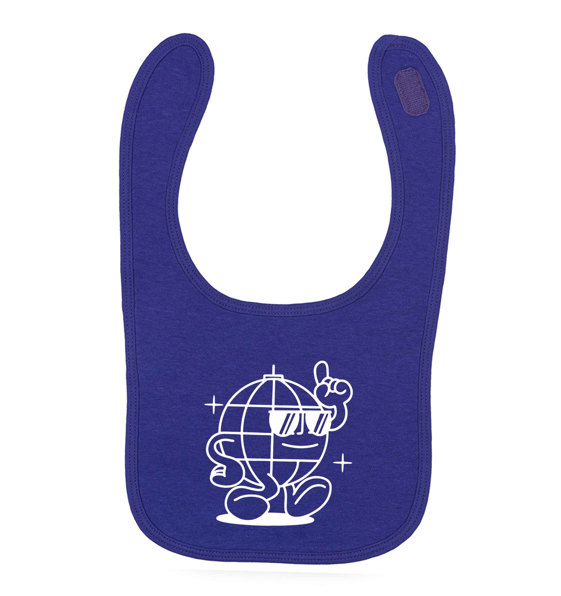Disco ball purple baby bib