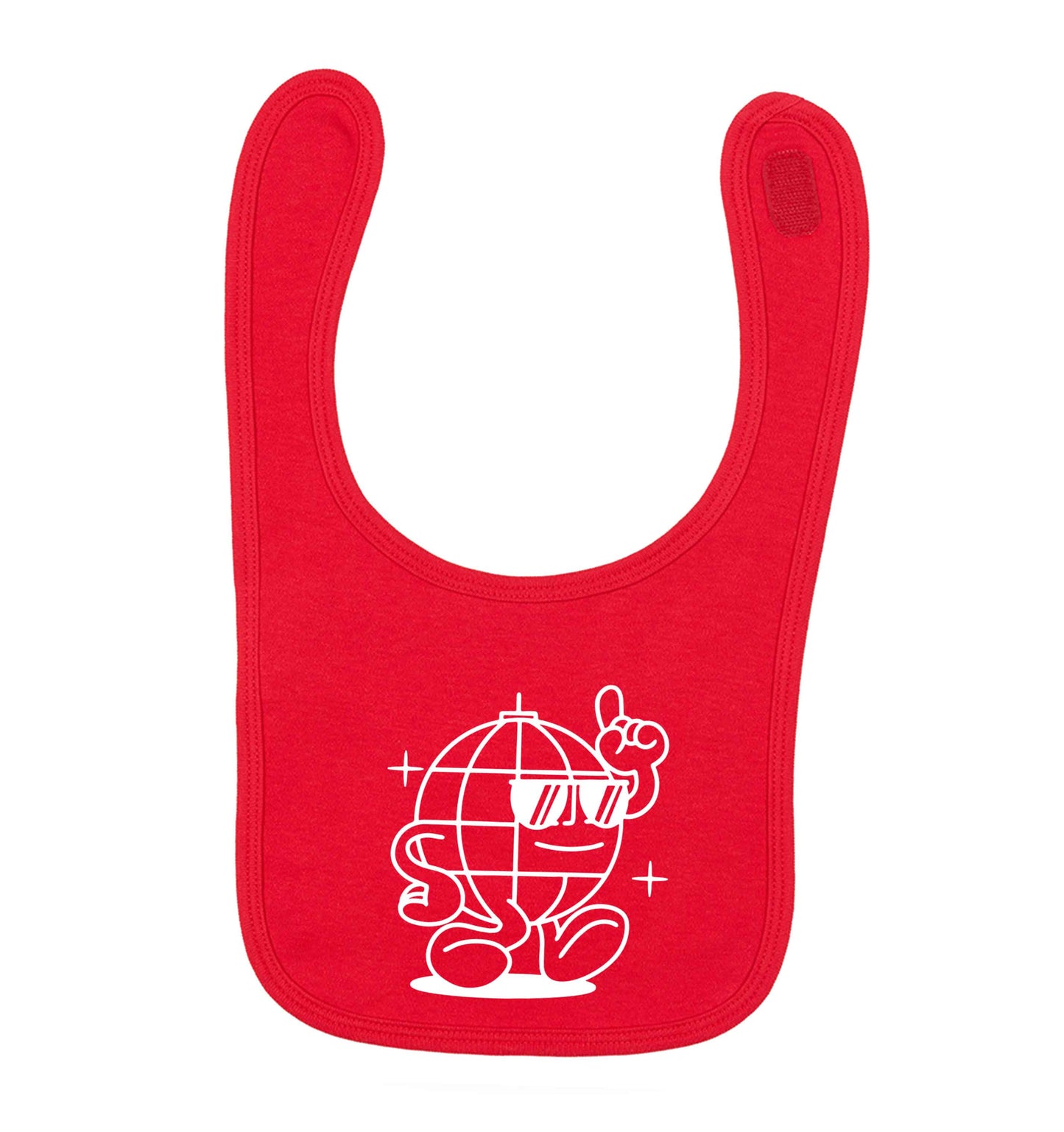 Disco ball red baby bib