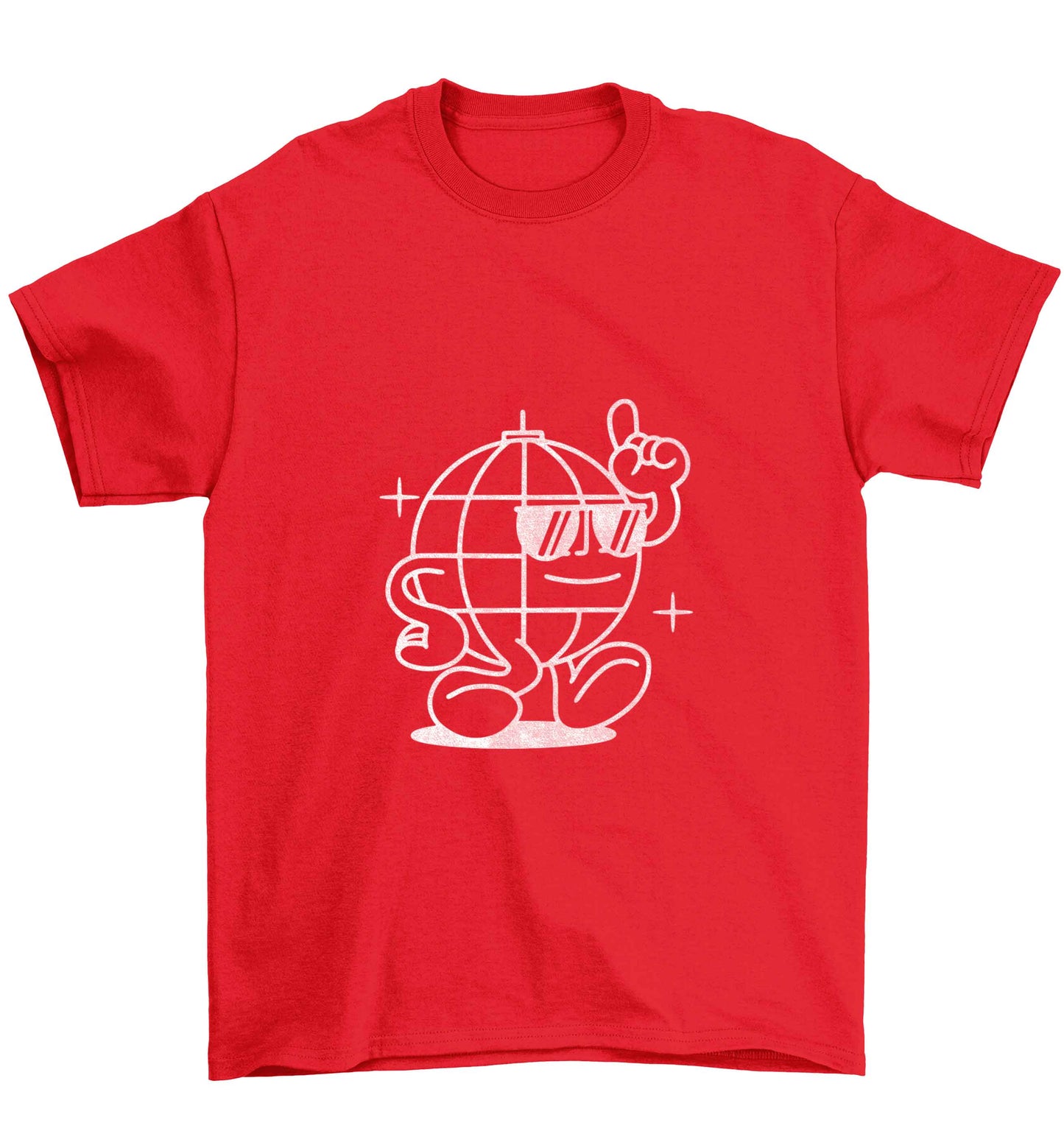 Disco ball Children's red Tshirt 12-13 Years