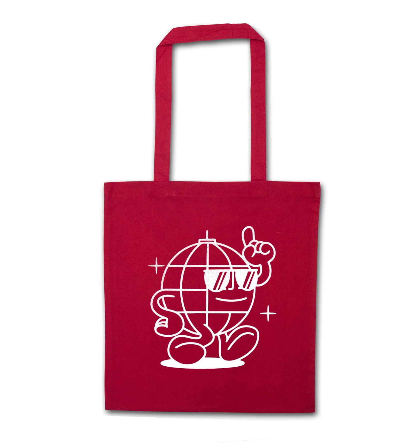 Disco ball red tote bag