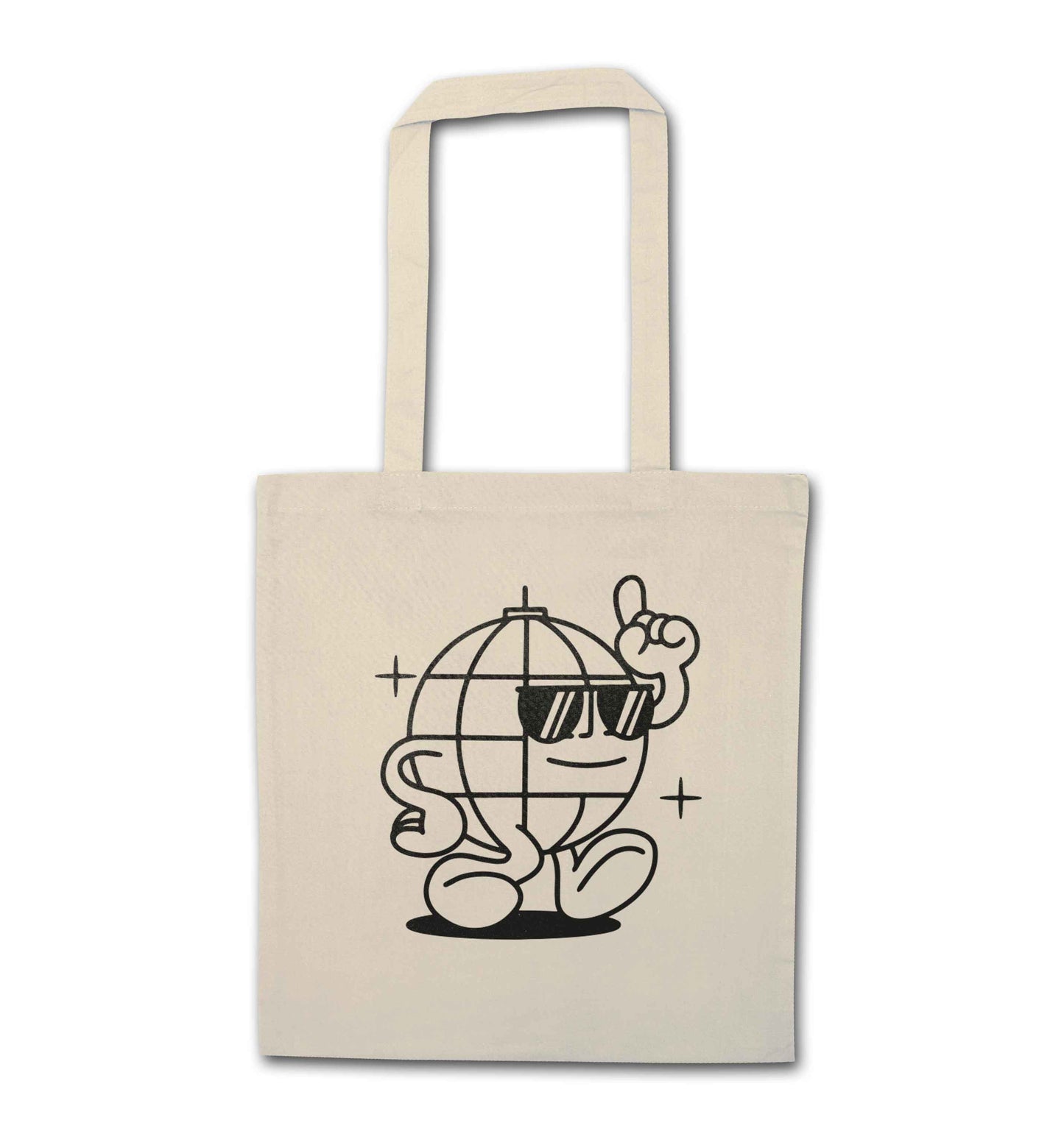 Disco ball natural tote bag