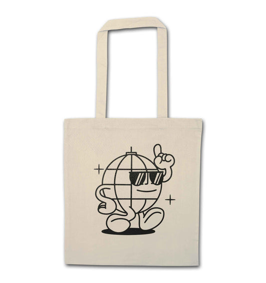 Disco ball natural tote bag