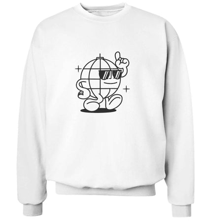 Disco ball adult's unisex white sweater 2XL