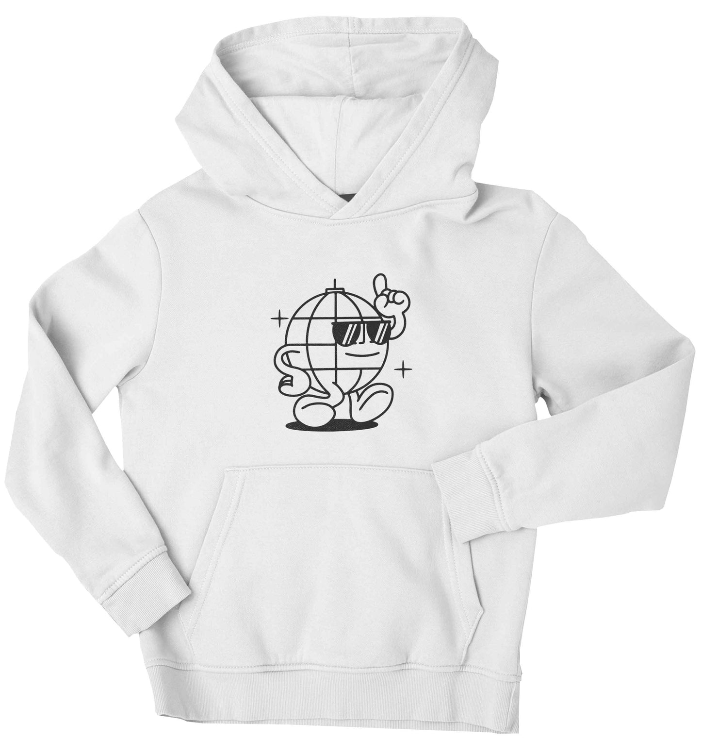 Disco ball children's white hoodie 12-13 Years
