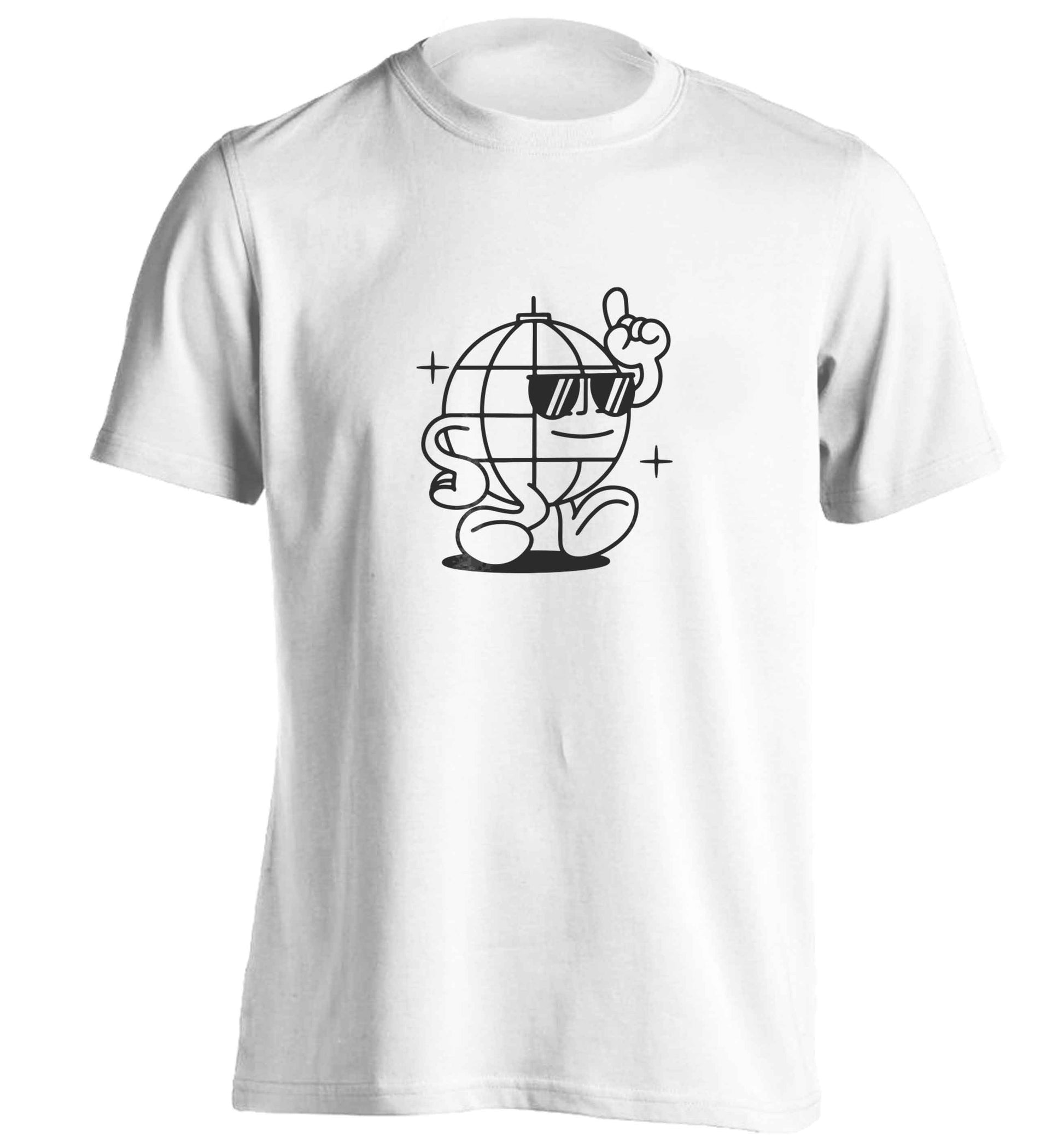 Disco ball adults unisex white Tshirt 2XL