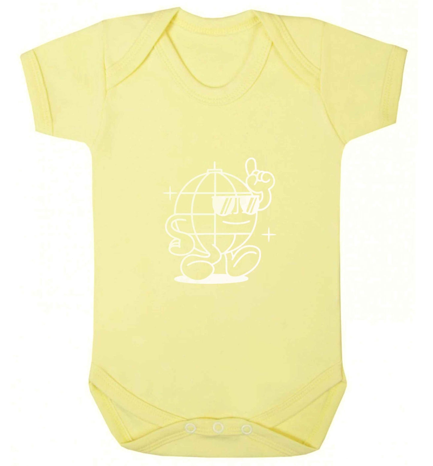 Disco ball baby vest pale yellow 18-24 months