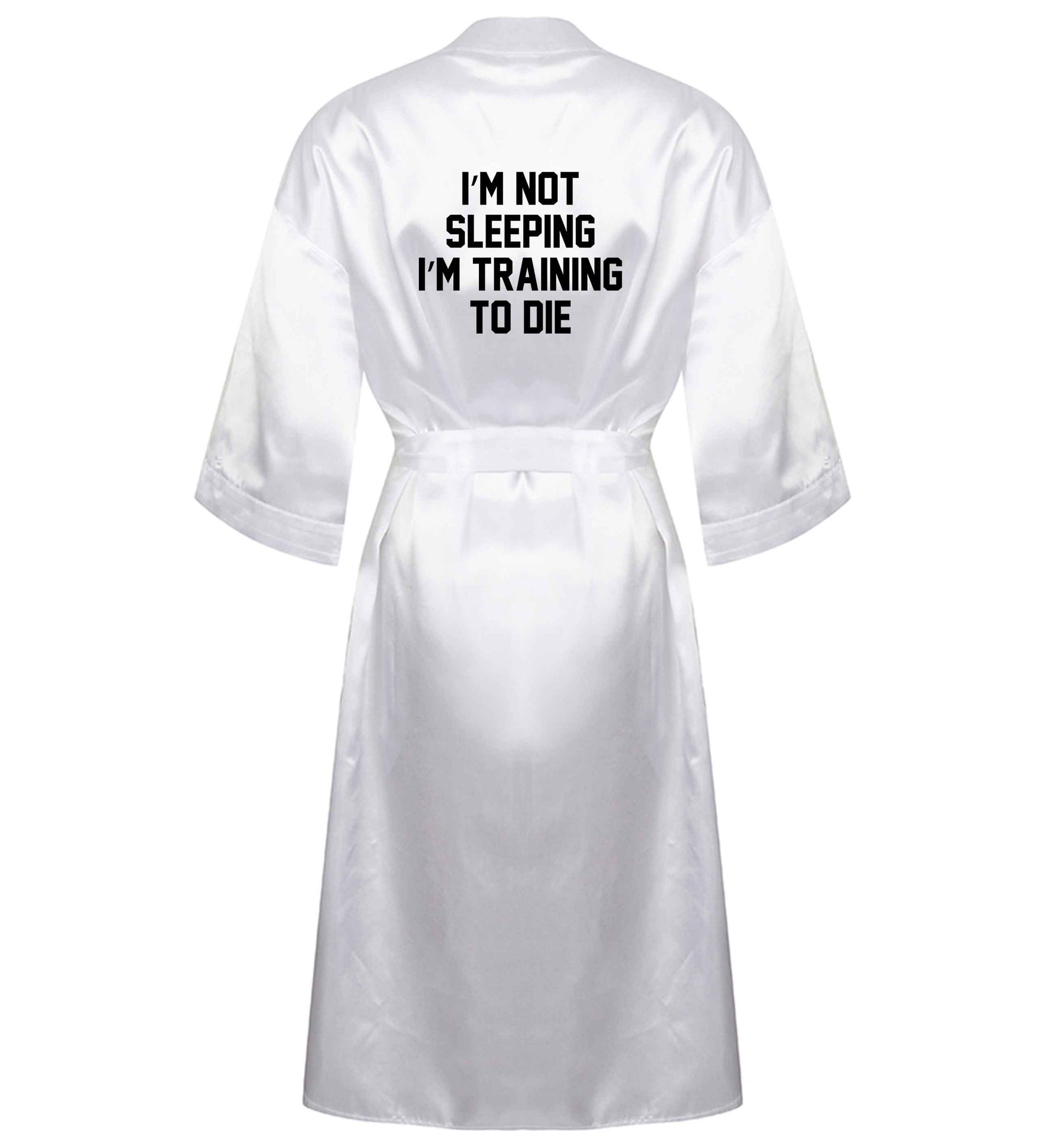 I'm not sleeping I'm training to die XL/XXL white ladies dressing gown size 16/18