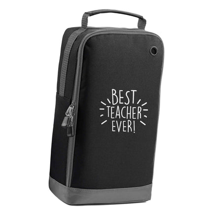 Best teacher ever! black sports shoe bag vertical print