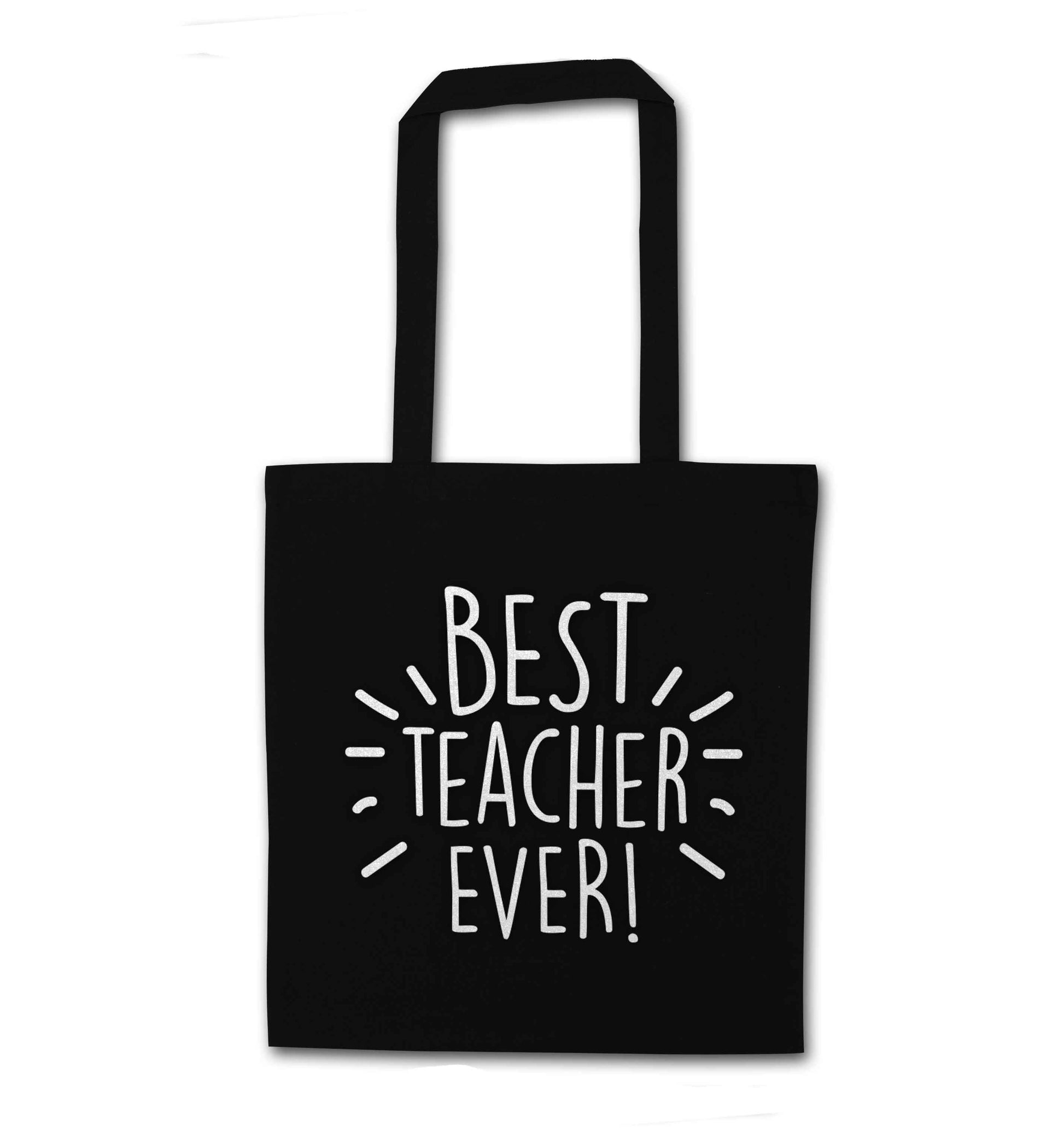 Best teacher ever! black tote bag