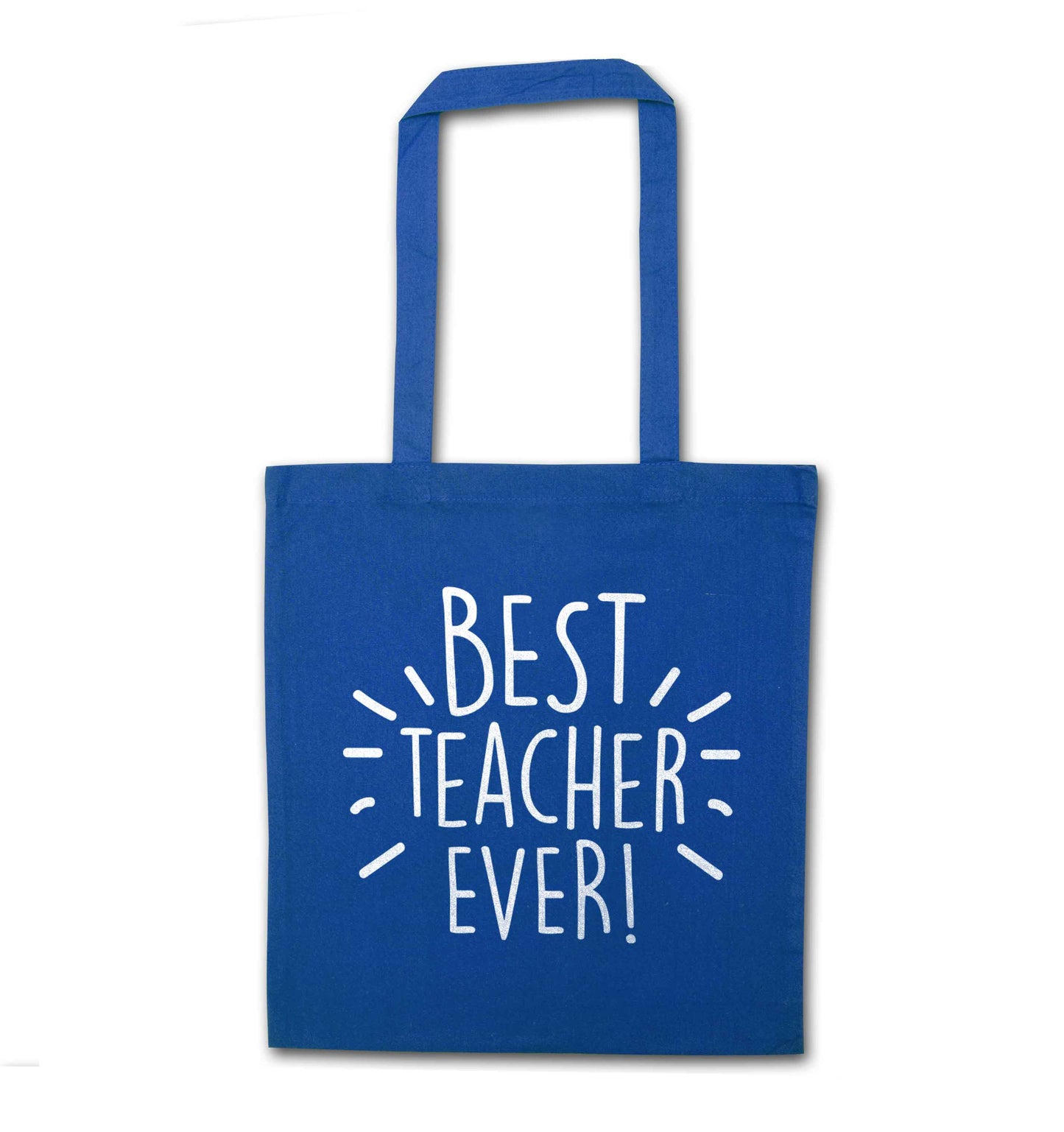 Best teacher ever! blue tote bag