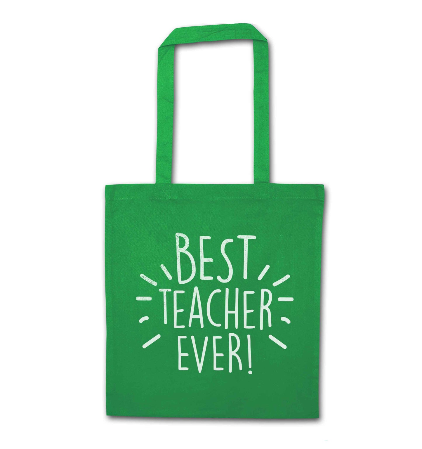 Best teacher ever! green tote bag