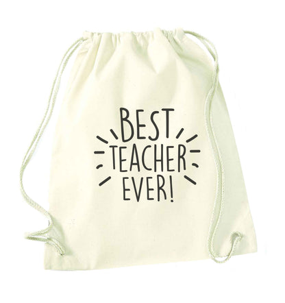 Best teacher ever! natural drawstring bag