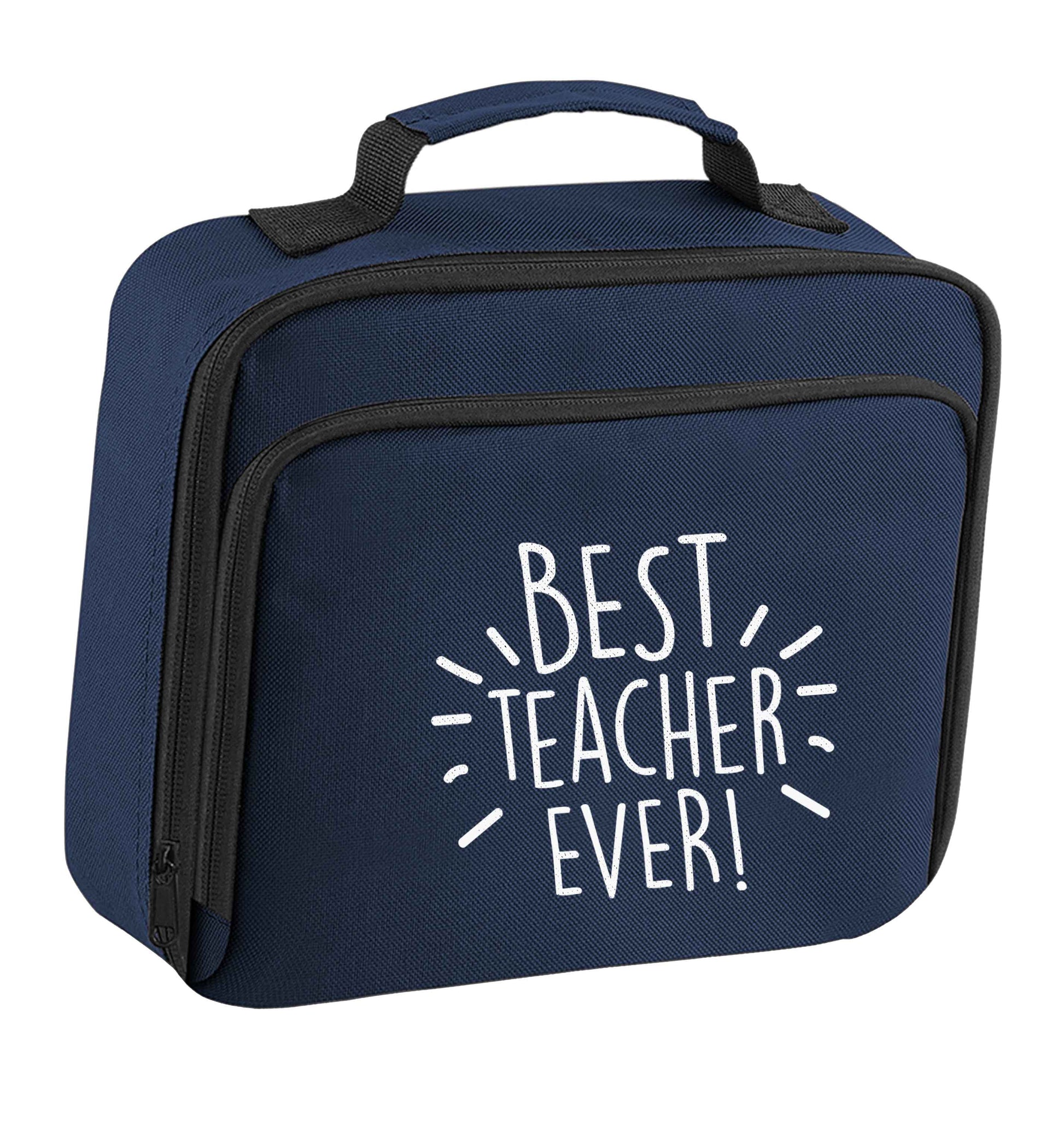 Best teacher ever! insulated navy lunch bag cooler