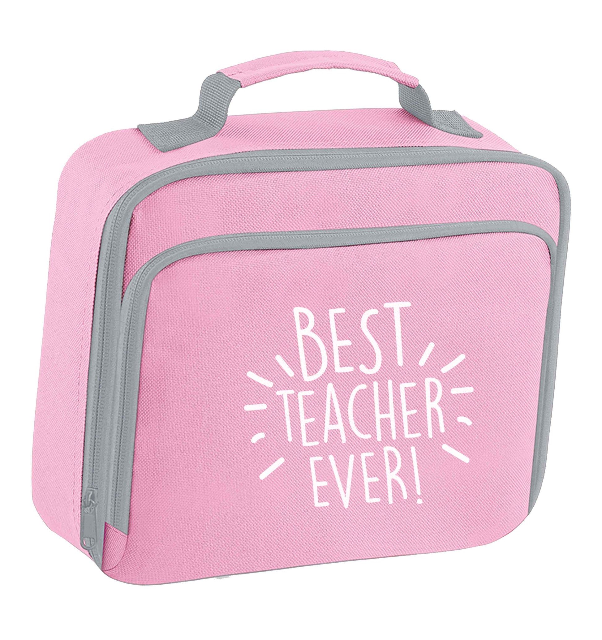 Best teacher ever! insulated pink lunch bag cooler