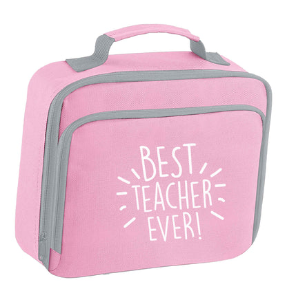 Best teacher ever! insulated pink lunch bag cooler