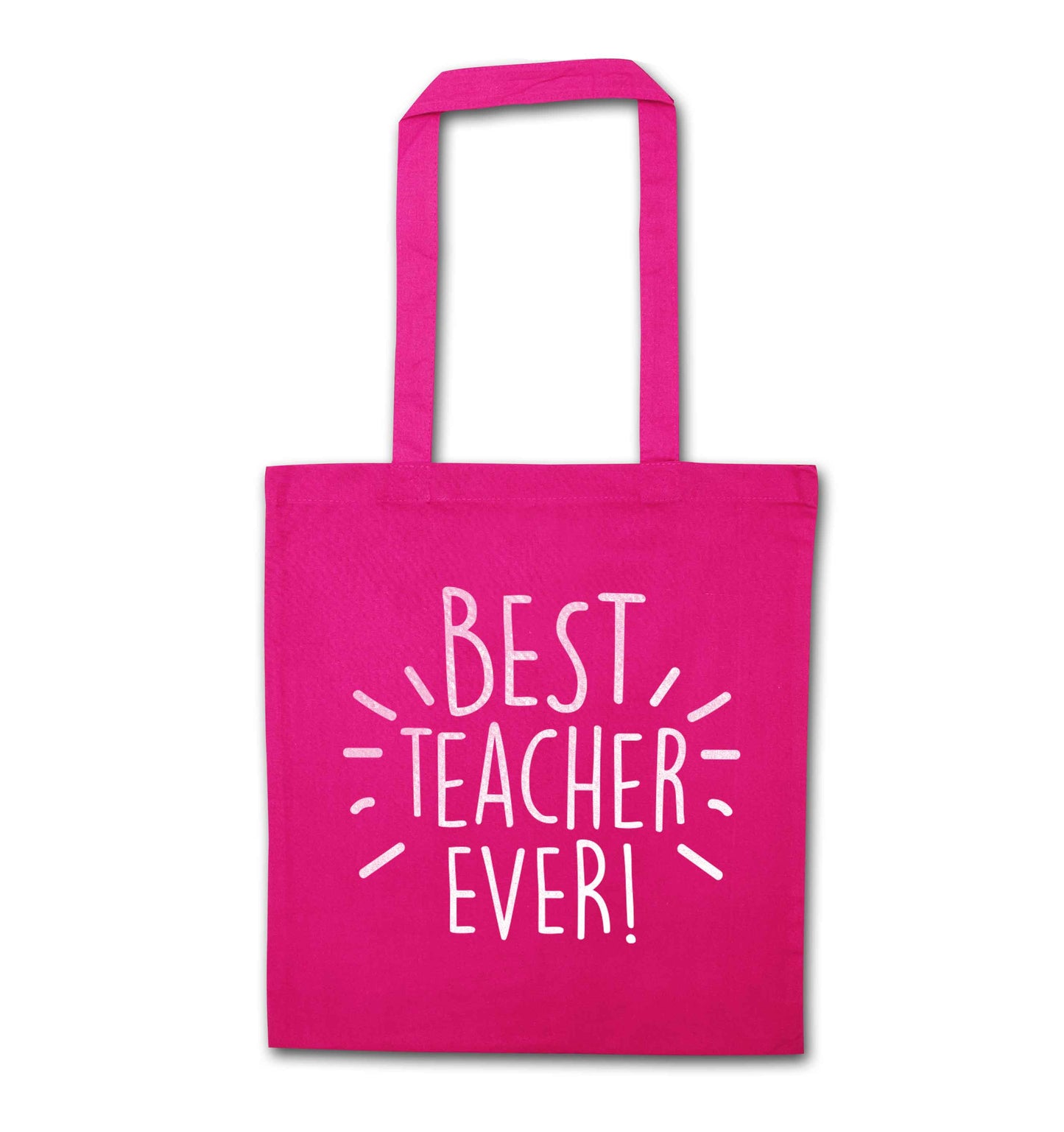 Best teacher ever! pink tote bag