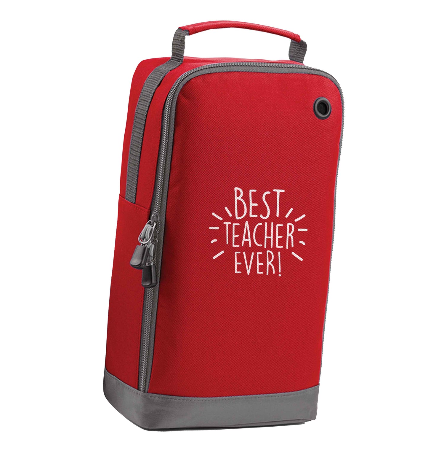 Best teacher ever! red sports shoe bag vertical print