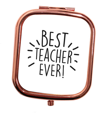 Best teacher ever! rose gold square pocket mirror