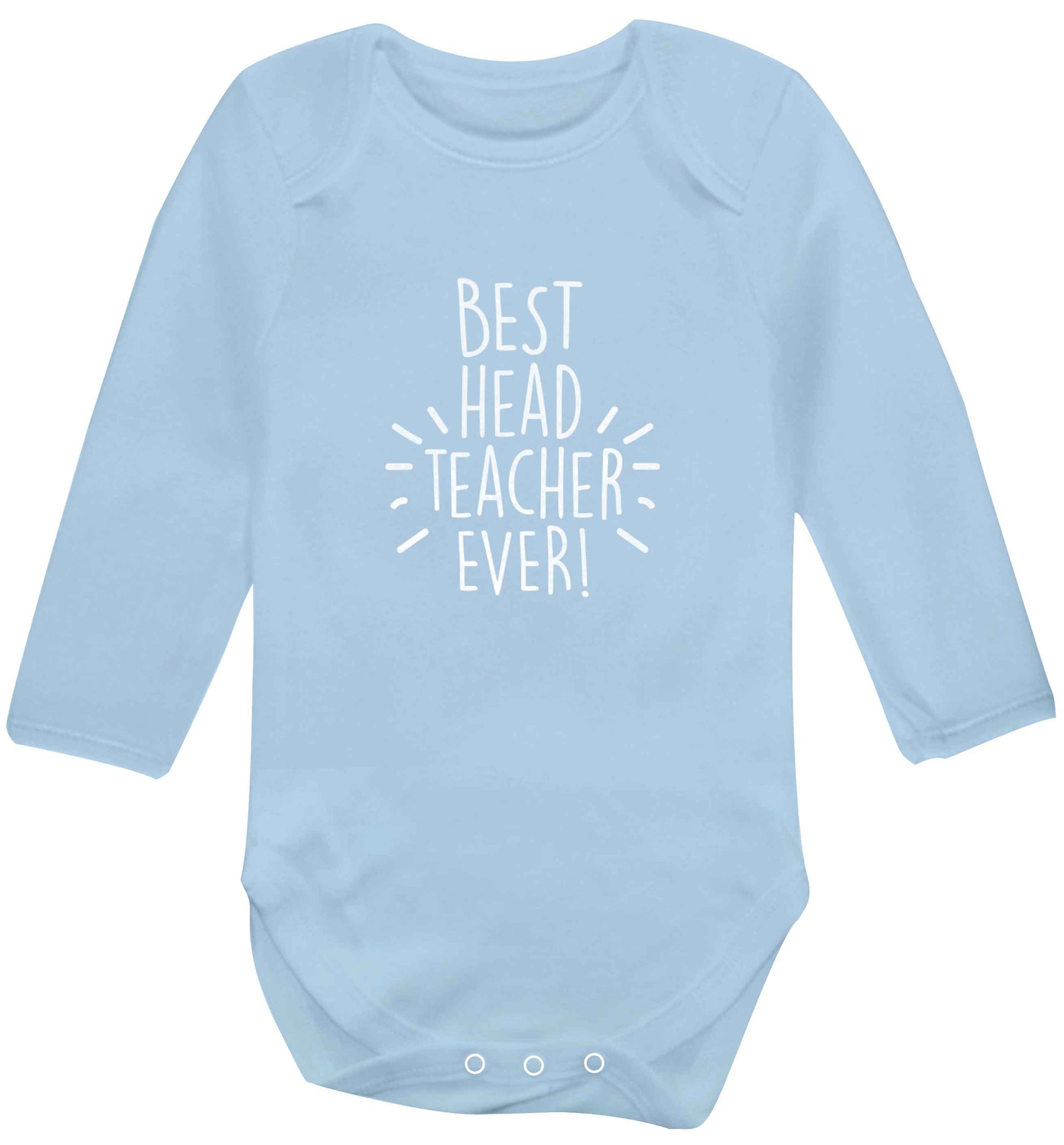 Best head teacher ever! baby vest long sleeved pale blue 6-12 months