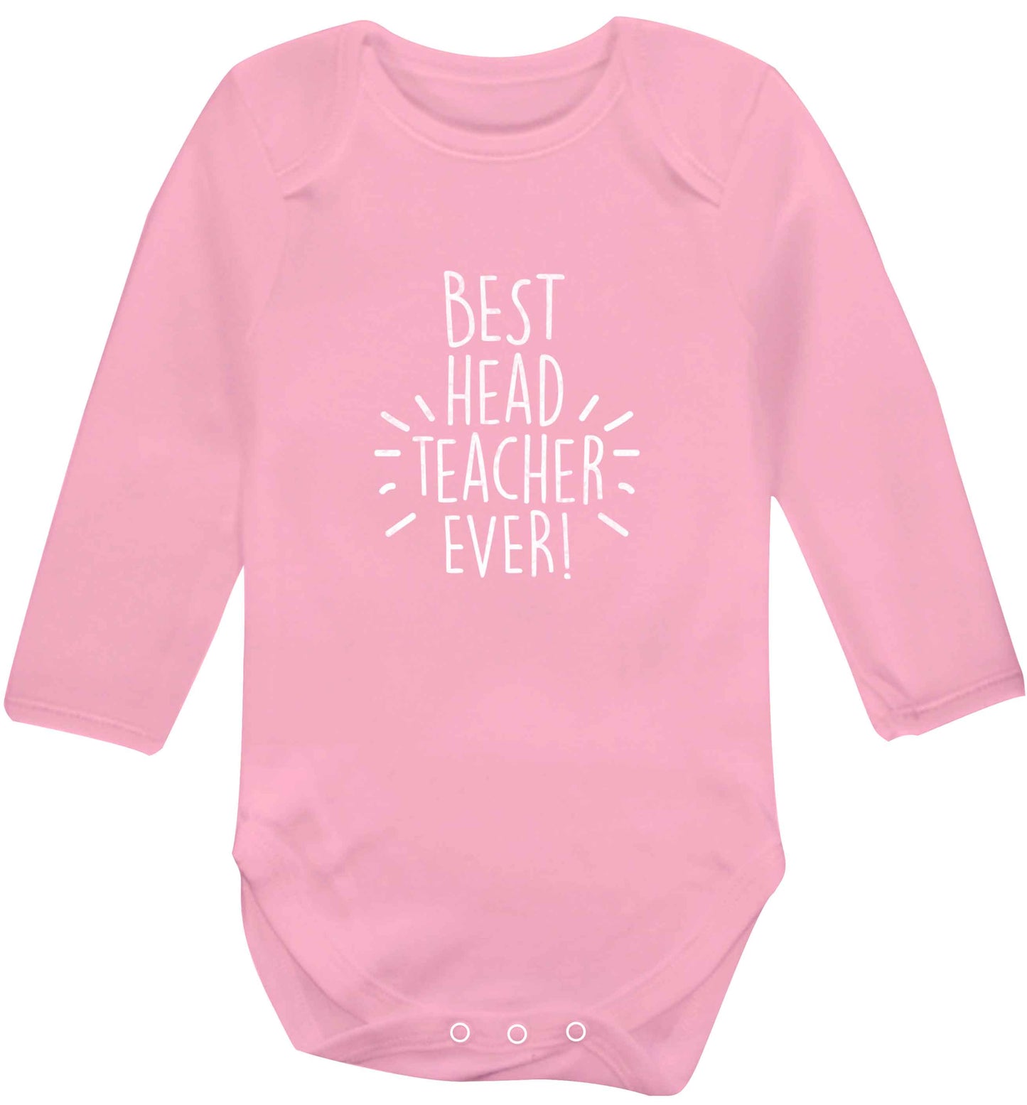 Best head teacher ever! baby vest long sleeved pale pink 6-12 months