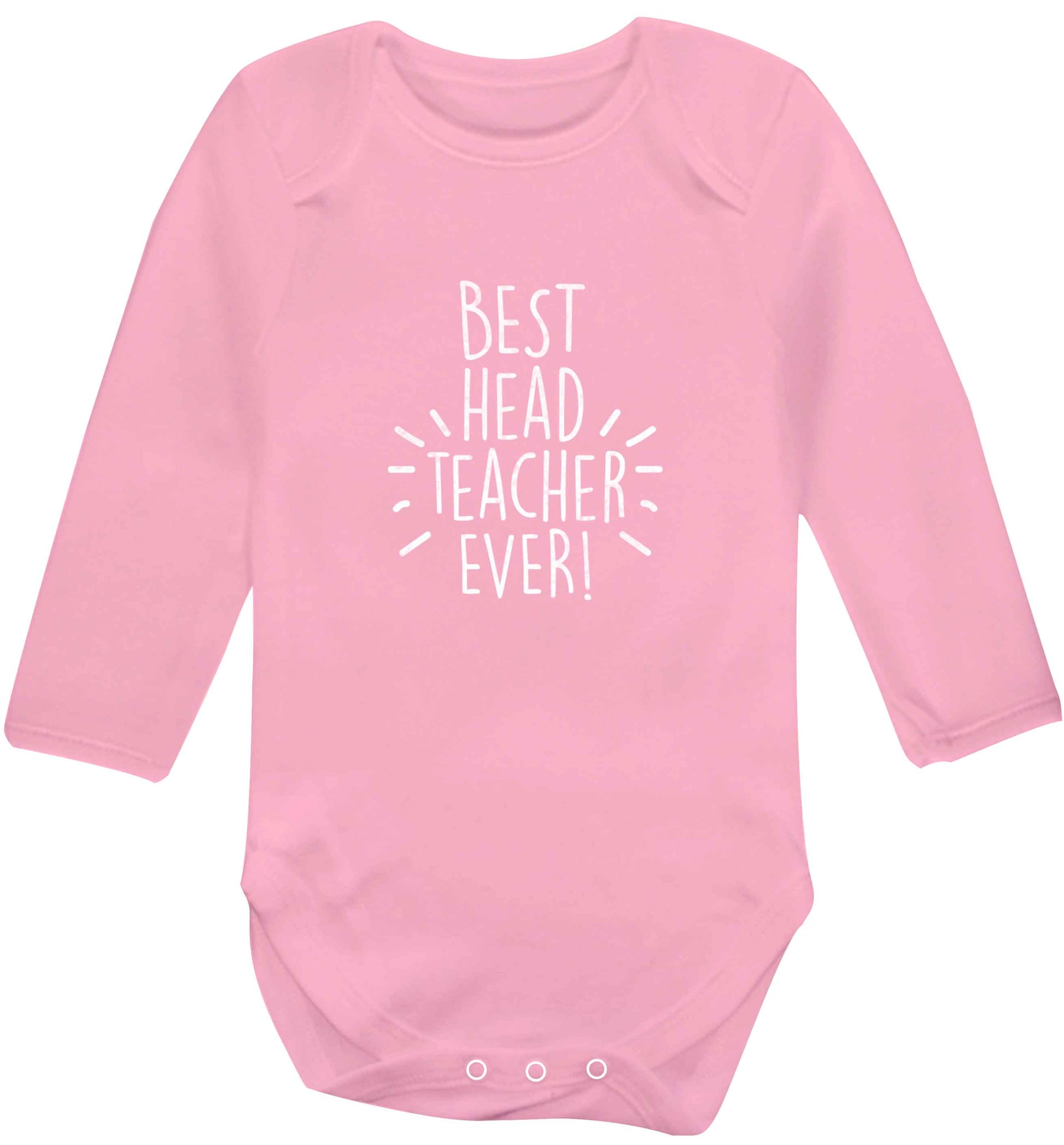 Best head teacher ever! baby vest long sleeved pale pink 6-12 months