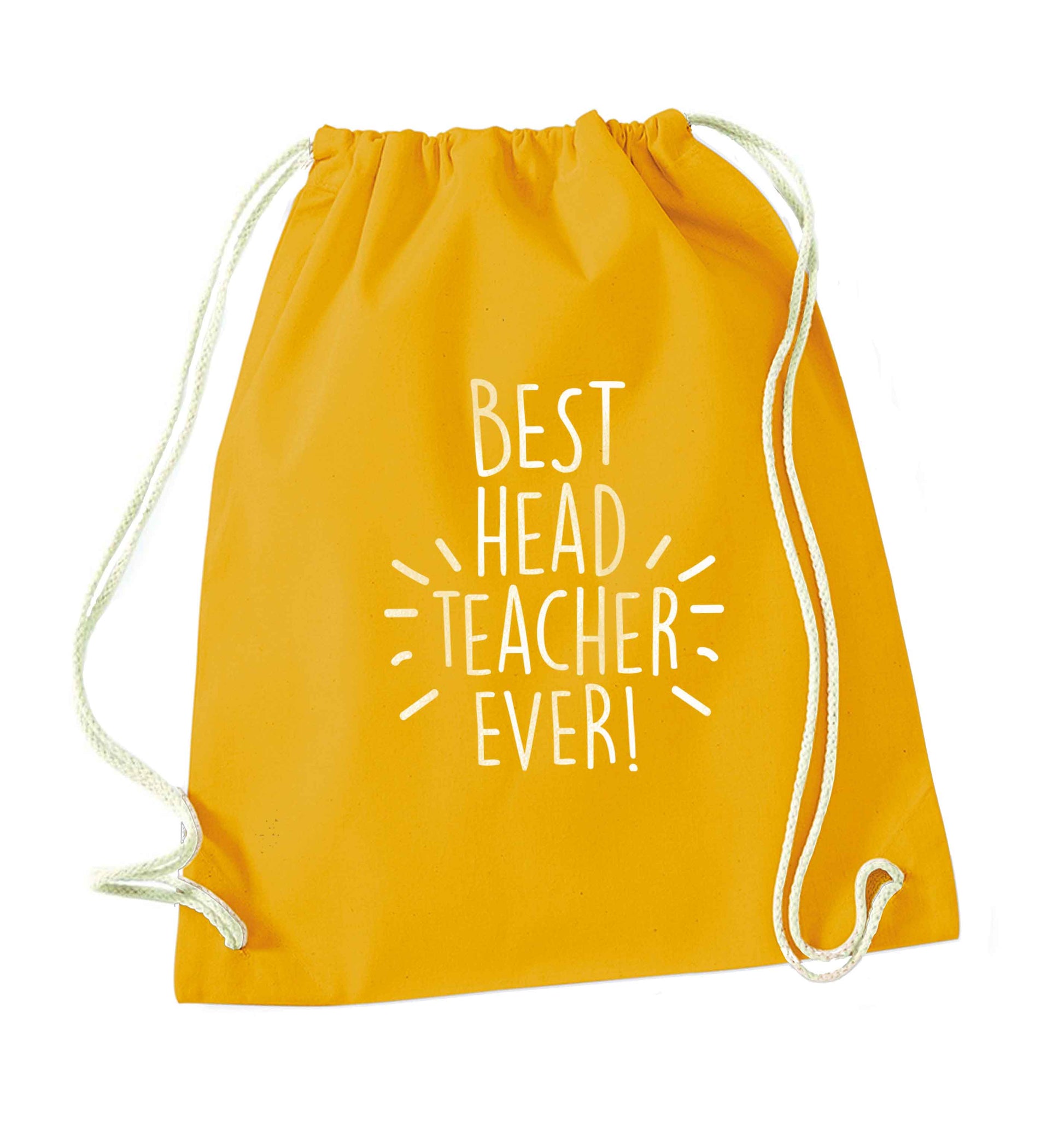 Best head teacher ever! mustard drawstring bag
