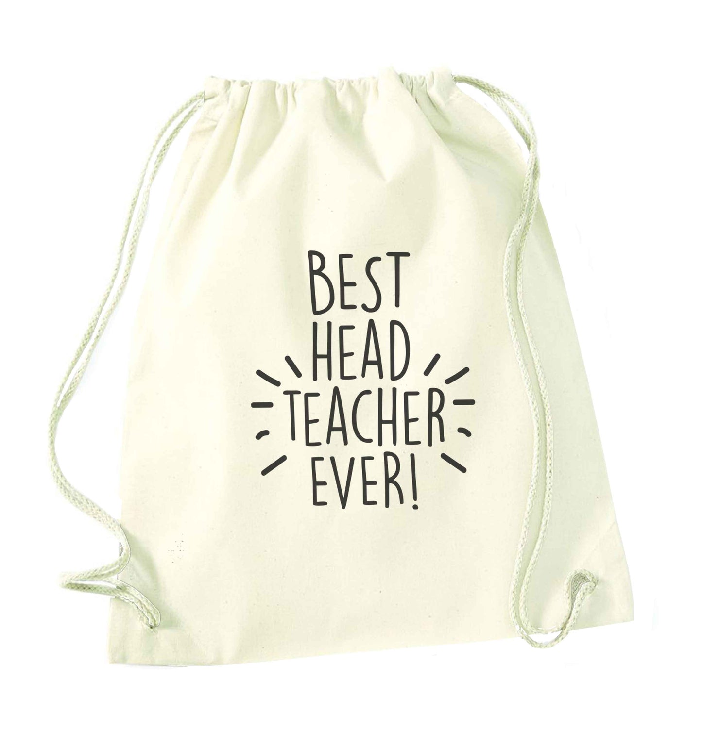 Best head teacher ever! natural drawstring bag