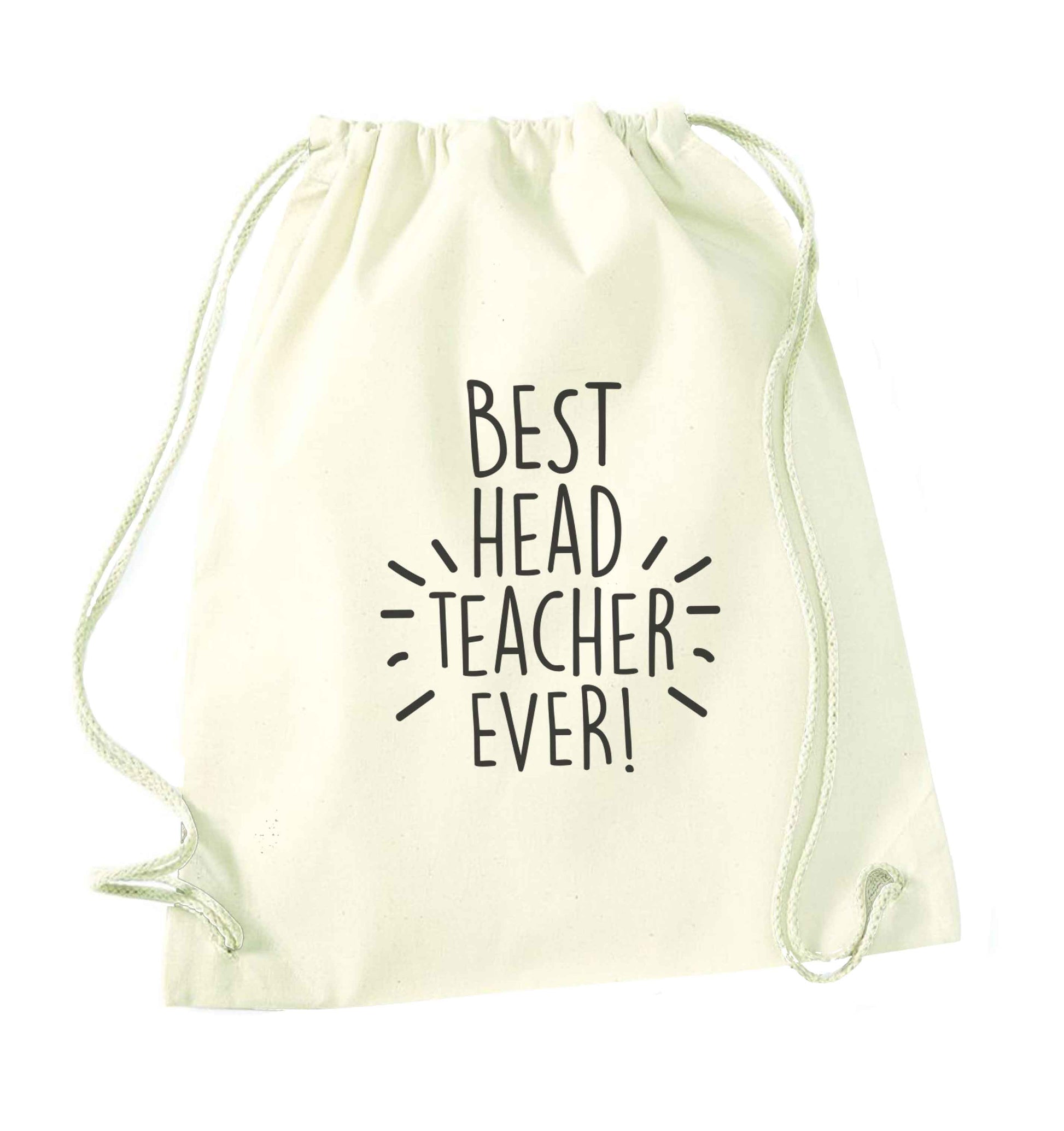 Best head teacher ever! natural drawstring bag